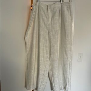 Eloquii White Wide Leg Pants with Relaxed Fit